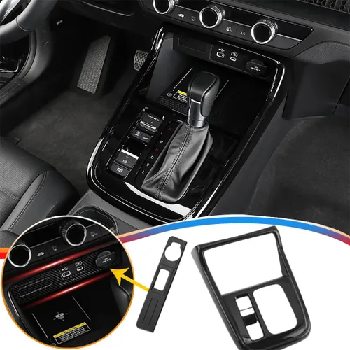 Vista 9 de MUXEE 2 piezas de marco de consola central, cubierta de panel de palanca de cambios, moldura para Honda CRV CR-V 2023 2024 2025 2026 - Accesorios
