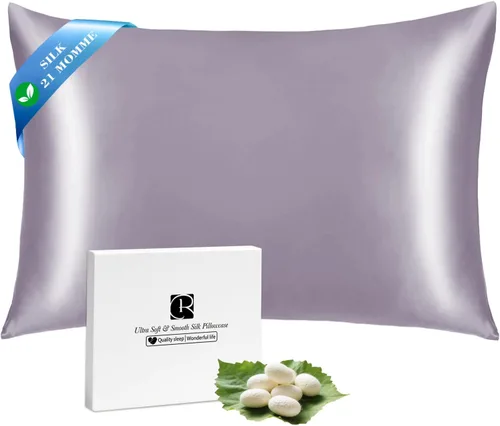 Vista 29 de Ravmix Fundas de almohada de seda con cremallera, de seda de morera de 21 momme para la salud del cabello y la piel, funda de almohada suave, lisa
