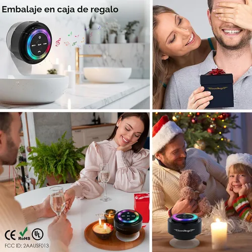 Vista 5 de XLEADER Altavoz de ducha profesional (actualizado) certificado IPX7 Luz de puntos