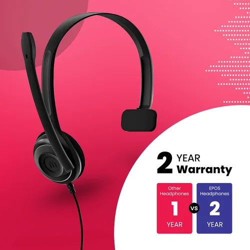 Vista 6 de EPOS - Auriculares USB mono USB para computadora con micrófono para aula, entrenamiento, centros de llamadas (paquete de 10) con paño de microfibra