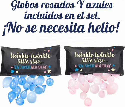 Vista 2 de Bolsa de caída de globos para revelación de género Twinkle, Twinkle Little Star