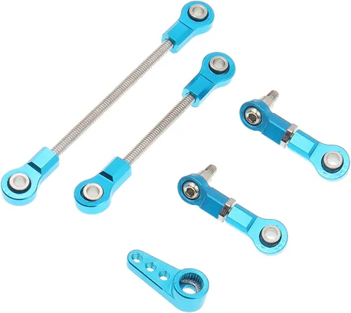 Vista 3 de Varilla de enlace de dirección delantera de metal, varillas, servo brazo 28T, compatible con WLtoys 1/28 284131 K969 k979 k989 k999 P929 RC Car