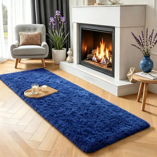 Vista 56 de Alfombras grises pequeñas para dormitorio, 2 x 4 pies, alfombras de pasillo lavables de felpa para pasillo 2- Gris