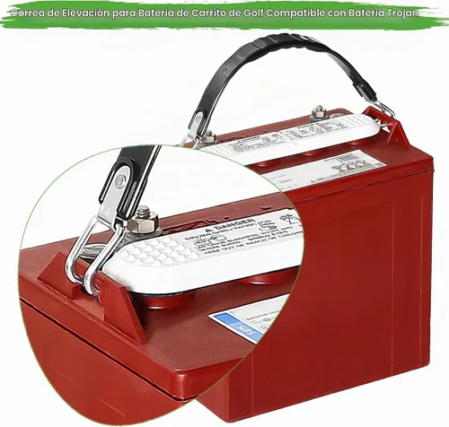 Vista 3 de 10L0L Correa de elevación de batería para carrito de golf, funciona para baterías de celdas profundas de Troya, correa universal de celda profunda