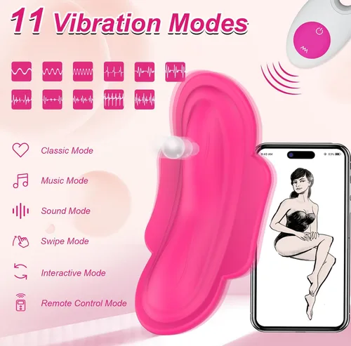 Vista 2 de Vibrador portátil con control remoto por aplicación para ropa interior, juguetes sexuales para adultos para mujeres o parejas, vibrador mini