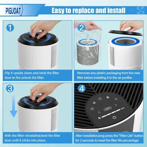 Vista 3 de Paquete de 2 filtros HP102 compatibles con Shark HP152 HP102PET HC452 HC450 HC450C HC451 HC452C HC455 HP100 HP100C HP102C HP105