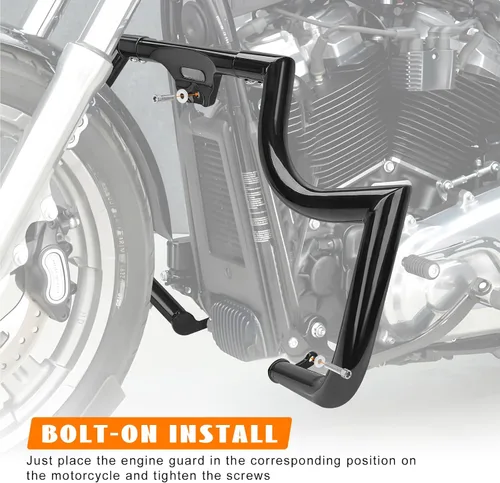 Vista 8 de protector para motor, barras de choque Highway delanteras para Softail Standard, Slim, Sport Glide, Street Bob, Fat Boy, Fat Bob, Low Rider
