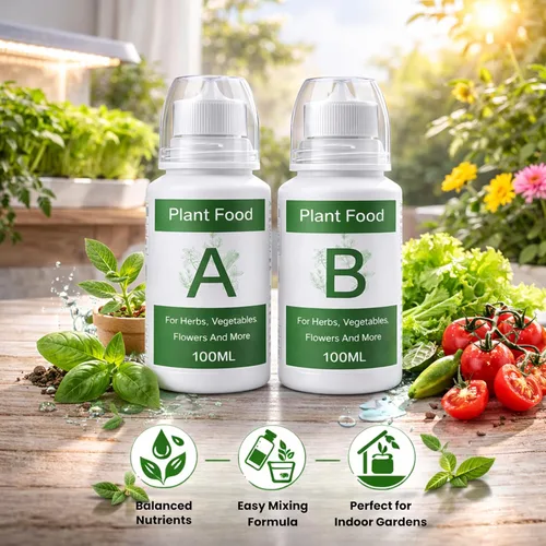 Vista 7 de Nouri Fertilizante líquido hidropónico para plantas de nutrientes A y B, sistema de cultivo hidropónico, accesorio para plantas