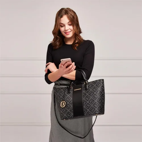 Vista 2 de DASEIN - Bolsa de mano para mujer, bolsa tipo bandolera, asa superior, bolsa plana para trabajar