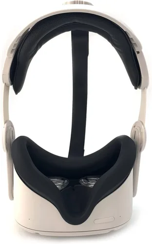 Vista 6 de Funda de silicona para Oculus Quest 2 Funda de cojín para cara a prueba de sudor a prueba de luz VR Accesorios negro