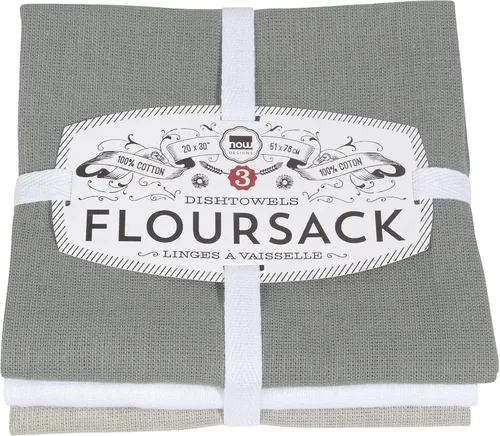 Vista 5 de Now Designs floursack – paños de cocina, set de tres, azul/blanco real