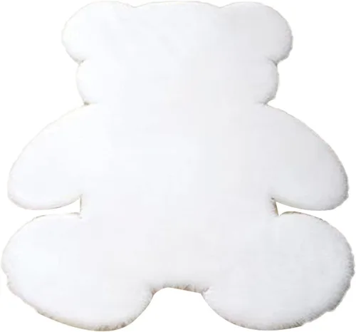 Vista 12 de Alfombra en forma de oso, de 17.7 x 23.6 in, suave y lanuda para dormitorio de los niños, bonita alfombra de piel sintética suave y esponjosa