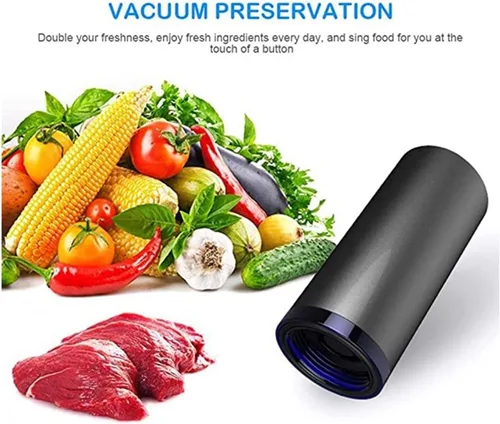 Vista 4 de Mini Automatic Vacuum Machine Pump For Portable Traveling Home Storage Bag Clothes Food Sous Vide Vacuum Sealer Packaging Packer (Black)