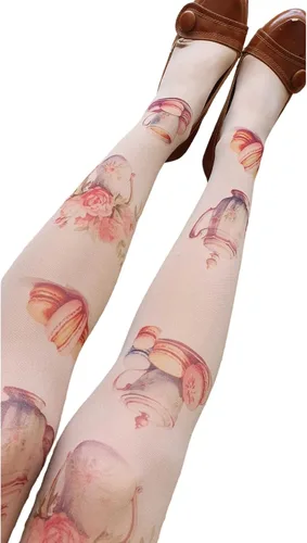 Vista 21 de RICHTRUE Whimsy Twee Funky - Mallas estampadas para mujeres, adolescentes y niñas, Emo Goth Cool 2000s Fun Printed Tights Y2k Grunge Alt Clothes