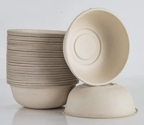 Vista 7 de Cuencos de papel desechables, 24 onzas [paquete de 50] Tazón grande - 100% compostable, biodegradable, ecológico, conveniente para el uso diario