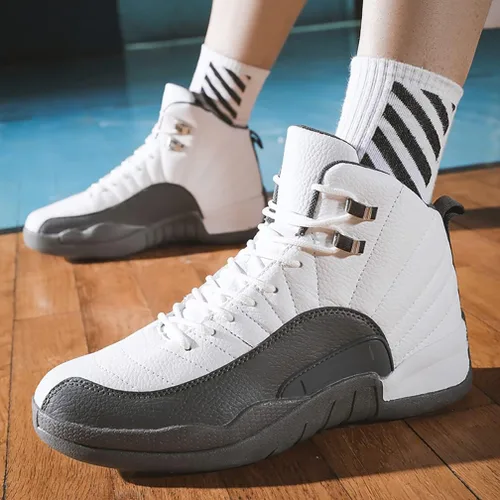 Vista 3 de MODGE Zapatos deportivos de baloncesto de caña alta para hombre, ligeros, transpirables, antideslizantes, que absorben los golpes