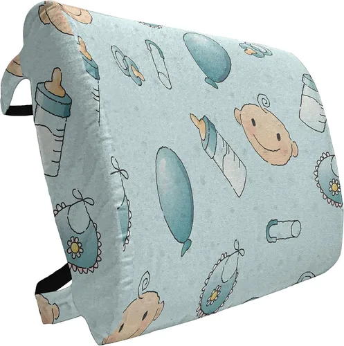 Vista 46 de Ambesonne Almohada de viaje para pizza, con patrón dibujado a mano, menú de pizzería, comida rápida, deliciosa comida gourmet, accesorio de viaje