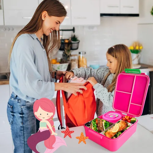 Vista 7 de Kidz Bento - Lonchera con termo de sopa, 4 compartimentos, a prueba de fugas, tarro de comida aislado para viajes, picnic