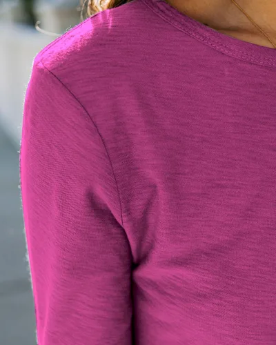 Vista 5 de Sherosa Camisetas básicas de manga larga con cuello redondo para mujer