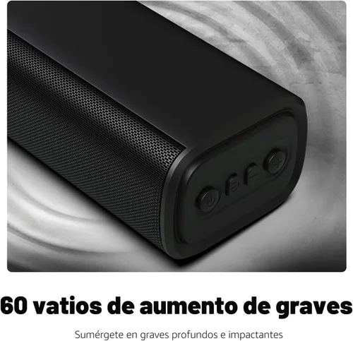Vista 2 de Barra de sonido para Smart TV, barra de sonido de 16'/60W con graves impactantes, luz dinámica y control remoto, altavoces de TV montables en pared