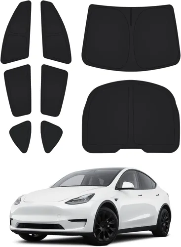 Vista 87 de Canvcle Parasol para parabrisas para Tesla modelo Y/3 2017-2025 2026 (compatible con modelos 2025 Y Juniper/2024 Modelo 3 Highland), parasol grueso