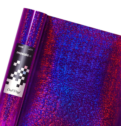 Vista 21 de VViViD Mosaic+ Vinilo para manualidades (holográfico cepillado azul, 1 x 5 pies)