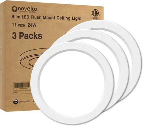 Vista 18 de Lámpara de techo de montaje empotrado - Certificada ETL - LED de 3,000 K y luz blanca cálida de 5 pulgadas, diseño redondo ultradelgado de 0.63