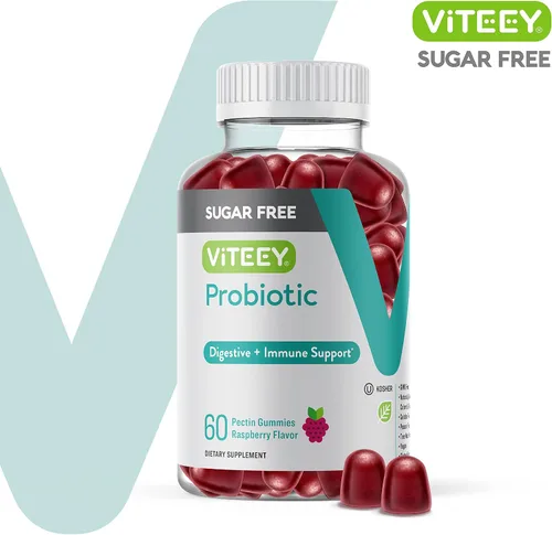 Vista 2 de Viteey - Gomitas probióticas para mujeres, hombres y adolescentes, 2 mil millones de UFC, sin azúcar Immune Booster, Digestive Support, Gut Health