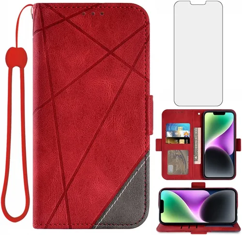 Vista 9 de Asuwish Funda compatible con iPhone 14 de 6.1 pulgadas y protector de pantalla de vidrio templado, soporte de ranura para tarjetas, soporte