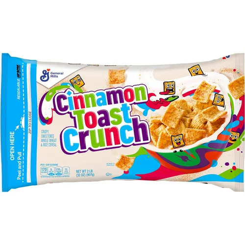 Vista 4 de Original Cinnamon Toast Crunch - Cereal para el desayuno, bolsa de cereales de 32 onzas (paquete de 4)