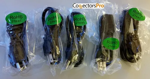 Vista 3 de PC Accessories - Connectors Pro - Cable de alimentación corto universal de 2 pies para computadora - 2 pies IEC320 C13 a NEMA 5-15P, CSA UL RoHS