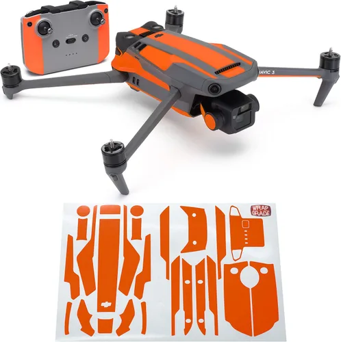 Vista 22 de WRAPGRADE Adhesivos parciales para DJI Mavic 3 / Mavic 3 Classic Accent Color (AIRFORCE SILVER)