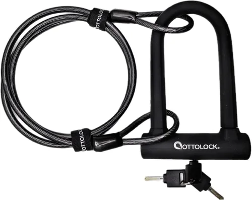 Vista 10 de OTTOLOCK Sidekick Compact U-Lock Candado de bicicleta ligero recubierto de silicona (negro) candados para bicicleta