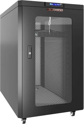Vista 10 de Sysracks - Gabinete de servidor insonorizado de 12U, 19 pulgadas, puerta de cristal