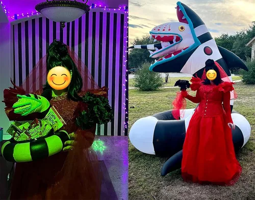 Vista 5 de Velos cortos de boda para mujer con peine de 3 niveles para Halloween, tul velo de novia