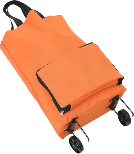 Vista 10 de FOMIYES Bolsa plegable de la carretilla Bolsa de compras plegable con ruedas Carrito de compras plegable Cajón de carro utilitario Negro