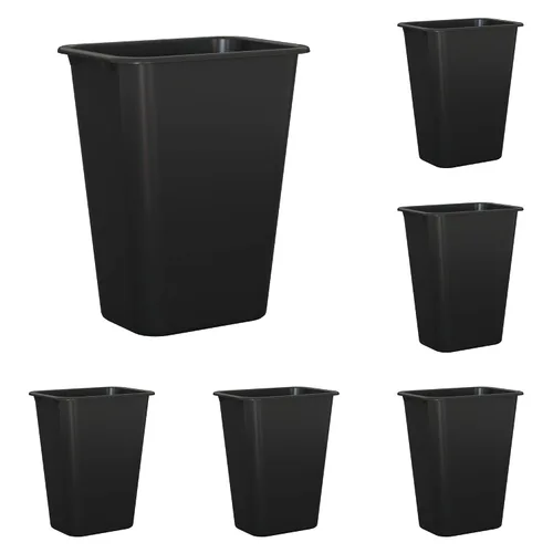 Vista 21 de Cubo de basura rectangular beige de 13 cuartos de galón / 3 galones para dormitorio, oficina, baño, se adapta debajo del escritorio