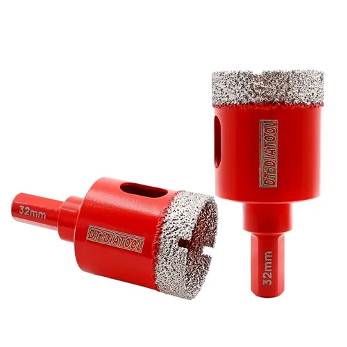 Vista 9 de DT-DIATOOL Broca de diamante de 1-1/2 pulgadas, sierra de agujero de diamante soldada al vacío con vástago triangular, baldosas de porcelana