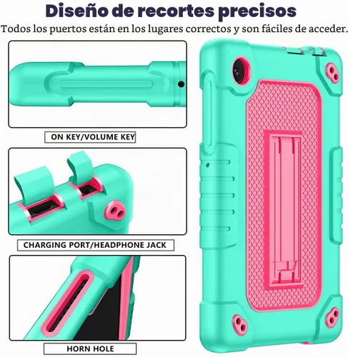 Vista 5 de Para TCL TAB 8 WiFi 9132X / TAB 8 LE 9137W para TCL TAB 8 Plus 8 verde rosa blanco