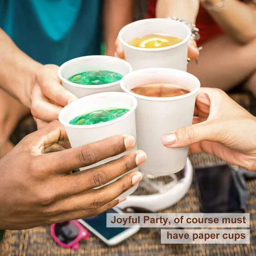 Vista 6 de Vasos de papel blanco – Paquete de 50, 8 onzas desechables, tazas de café caliente y agua