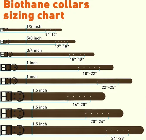 Vista 83 de Dogline Biothane - Collar impermeable para perro con hebilla de liberación rápida, resistente cincha de nailon recubierta con resistente y a prueba