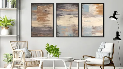 Vista 6 de ASDCEUTICALS Lienzo grande para pared, cuadros abstractos marrones para sala de estar, decoración de pared retro estética, pinturas rústicas, obras