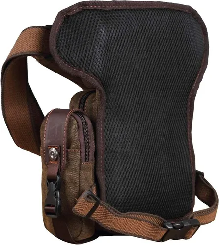 Vista 3 de Riñonera de lona para ciclismo, para hombres, viajes al aire libre, deportes, senderismo, escalada, motocicleta, ciclismo, equitación, cangurera