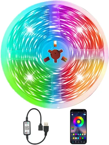 Vista 10 de PSTAR - Luces LED para TV, de 3.28 pies, retroiluminación RGB con sincronización de música, control remoto y por aplicación, alimentación por USB
