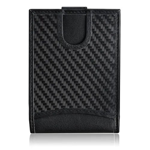 Vista 2 de Fidelo Billeteras plegables de cuero para hombre, carteras RFID de alta capacidad para hombres, billetera de lujo con múltiples compartimentos