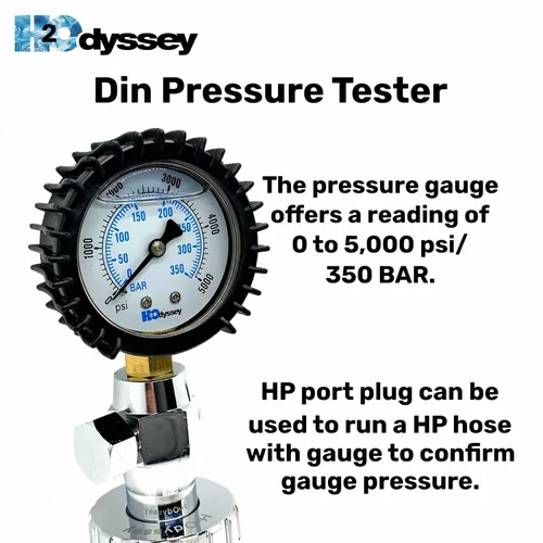 Vista 2 de H2ODYSSEY Medidor de presión DIN - Medidor de presión de buceo