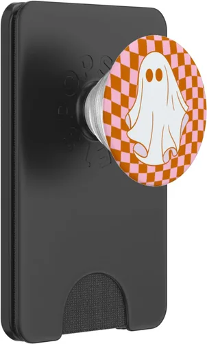 Vista 7 de Retro Groovy - Tablero de ajedrez a cuadros Ghost Halloween PopSockets intercambiables PopGrip