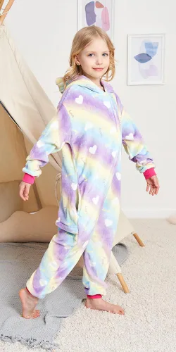 Vista 2 de Pijama de una pieza de unicornio para niños, disfraces de Halloween