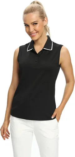 Vista 6 de Camisetas polo para mujer, sin mangas, para golf, tenis, UPF 50+, ligeras