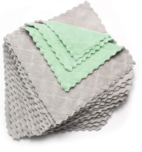 Vista 8 de kimteny Paquete de 12 Paños de Cocina, Paños de Cocina Premium de 10x10 Pulgadas, Toallas de Cocina Súper Absorbentes de Terciopelo Coral Paños
